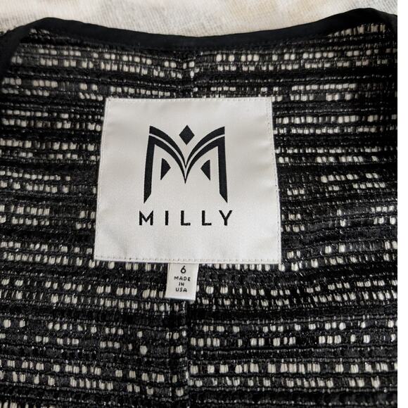 Milly Open Front Wool Blend Tweed Jacket - Picture 9 of 14